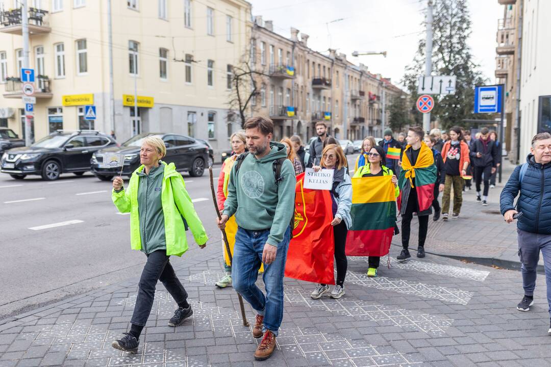 Mokytojų streikas prie Vyriausybės