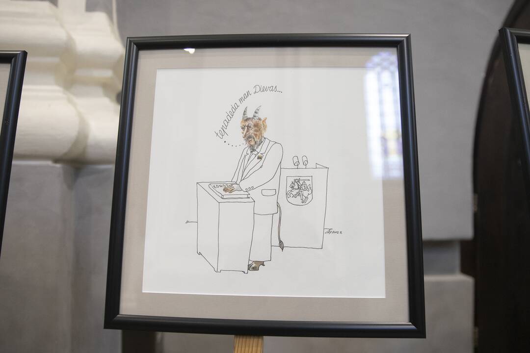 Karikatūrų paroda Šv. Jurgio bažnyčioje