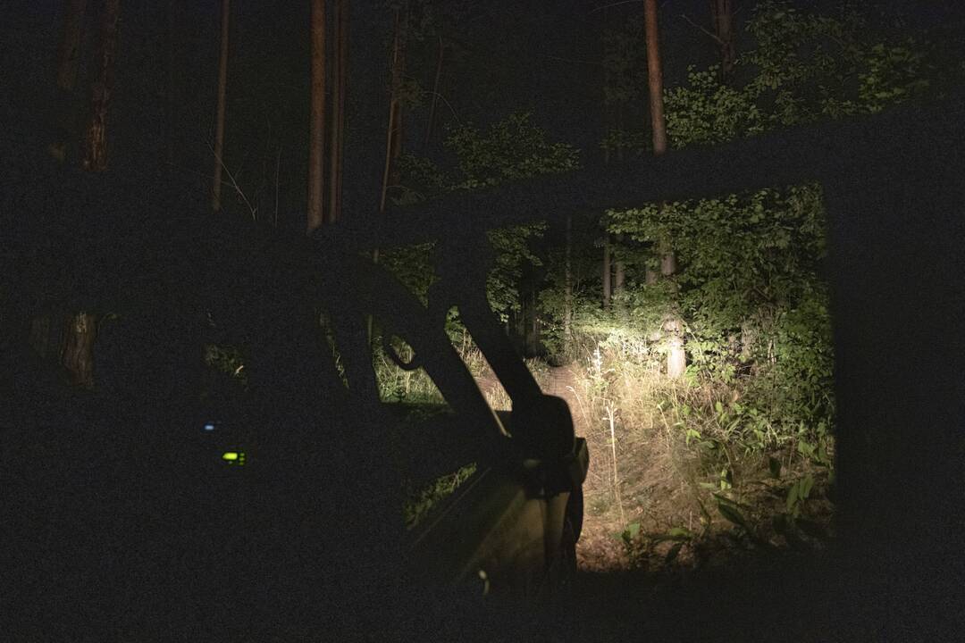 Lietuvos kariuomenės naktinis patrulis pasienyje