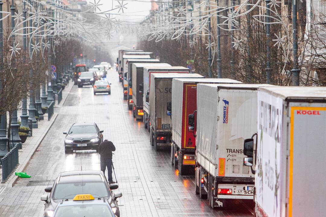 Vežėjų protesto akcija Vilniuje