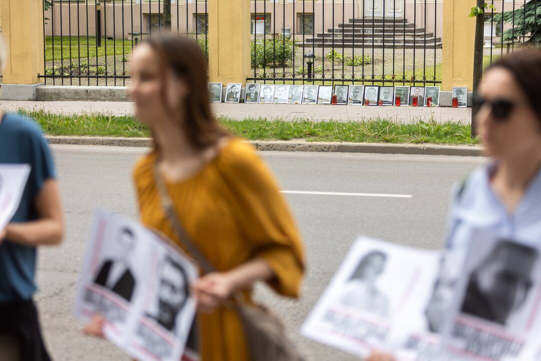 Profsąjungų mitingas prie Baltarusijos ambasados