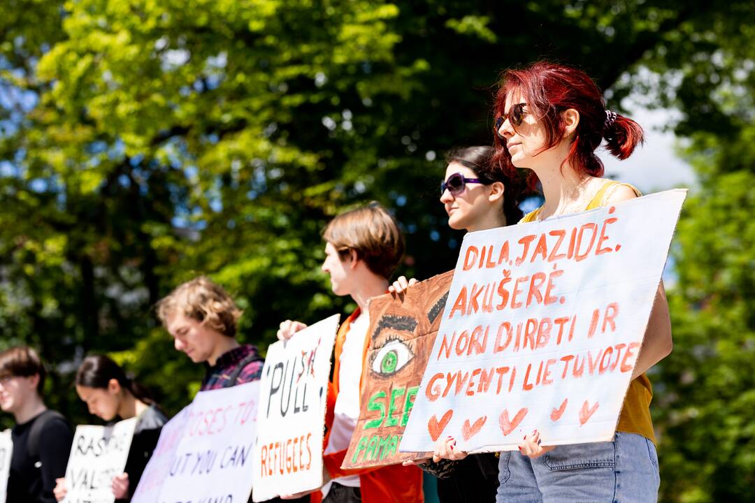 „Sienos grupės“ savanorių piketas prie Vyriausybės
