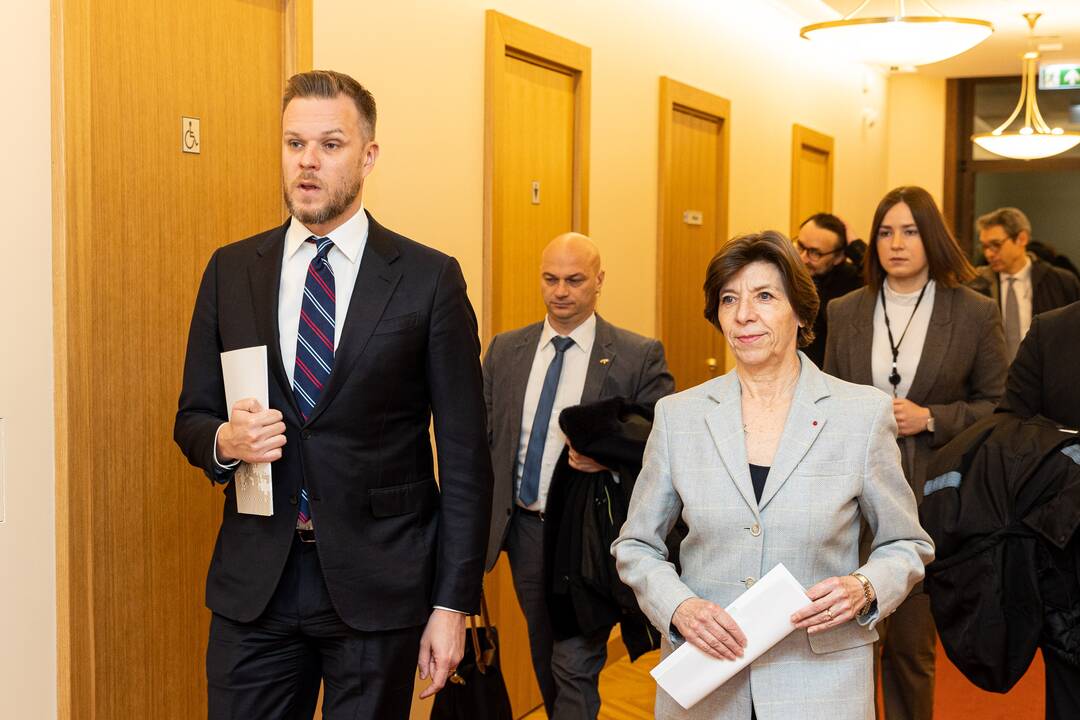 G. Landsbergio ir Prancūzijos ministrės spaudos konferencija