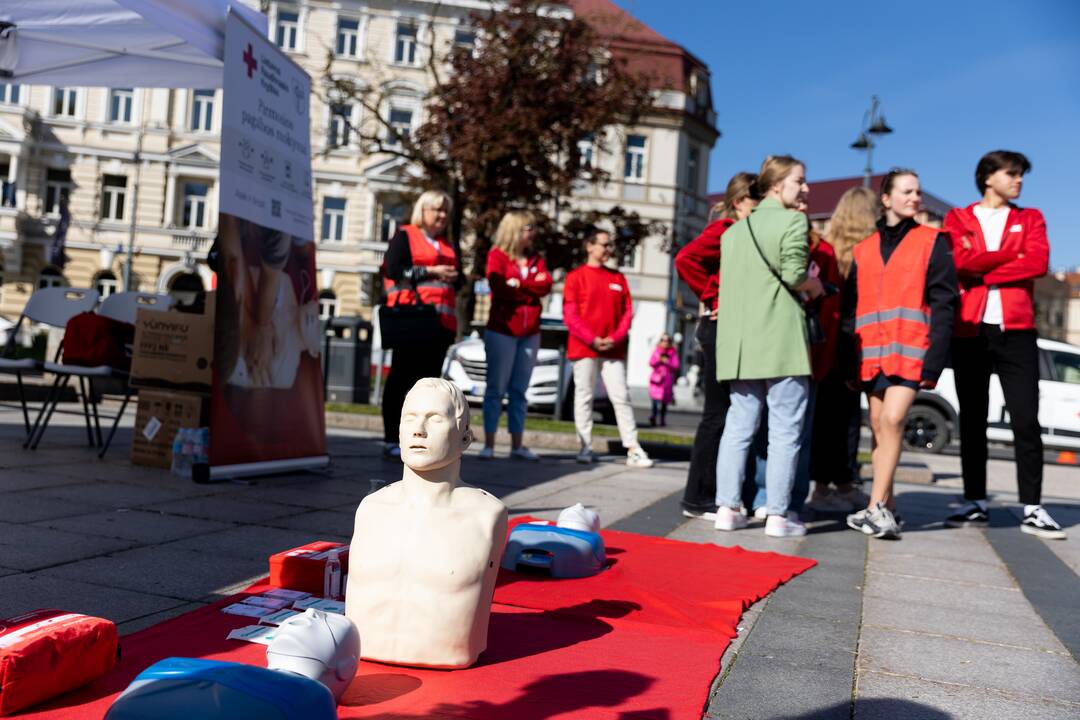 Ministrė išlydėjo Raudonojo Kryžiaus savanorių ekipažą