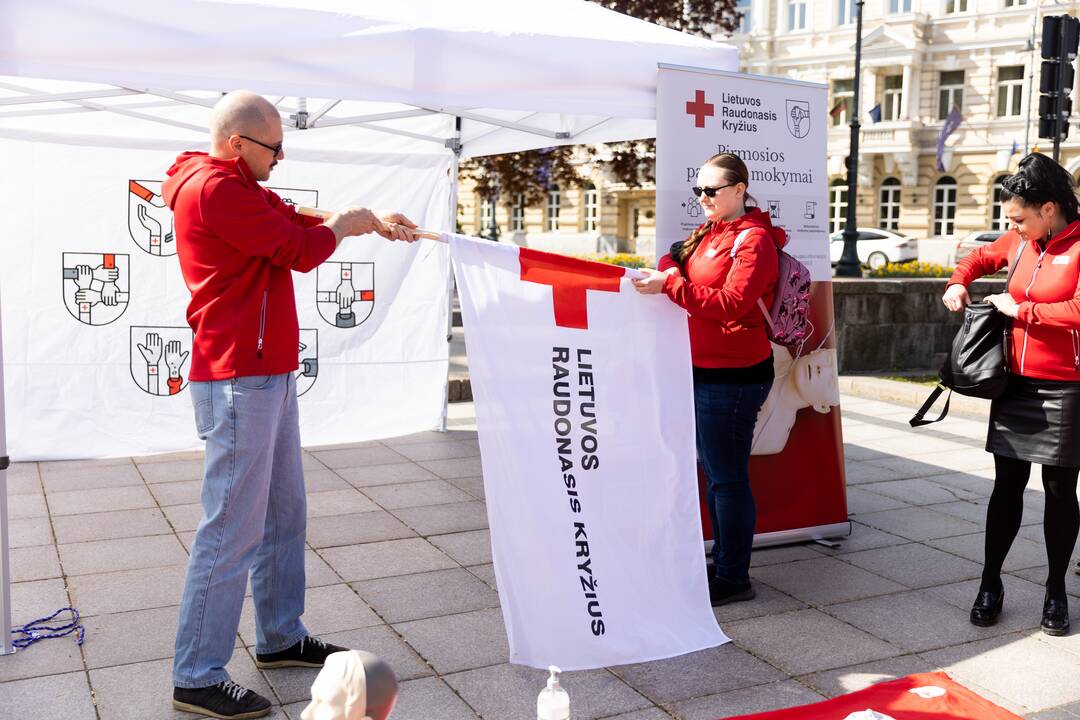 Ministrė išlydėjo Raudonojo Kryžiaus savanorių ekipažą