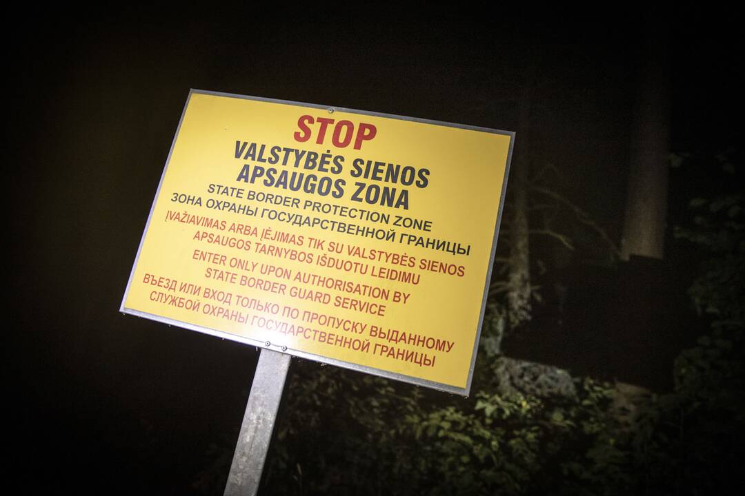 Lietuvos kariuomenės naktinis patrulis pasienyje