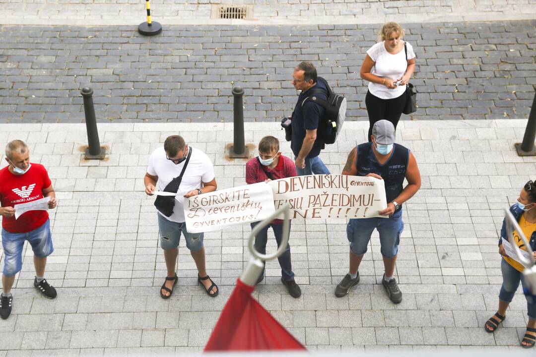 Dieveniškių kaimo bendruomenės protestas prie VRM