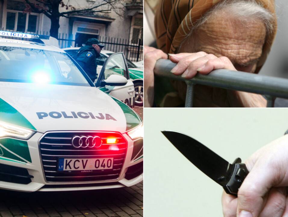 Kaune sulaikoma senjorė priešinosi policininkams: pareigūną puolė su peiliu