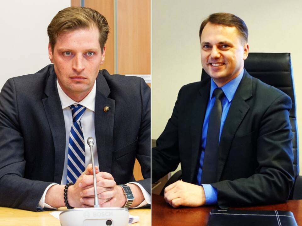 Aplinkos ministras Kęstutis Mažeika ir Aplinkos apaugos departamento vadovas Vaidas Laukys