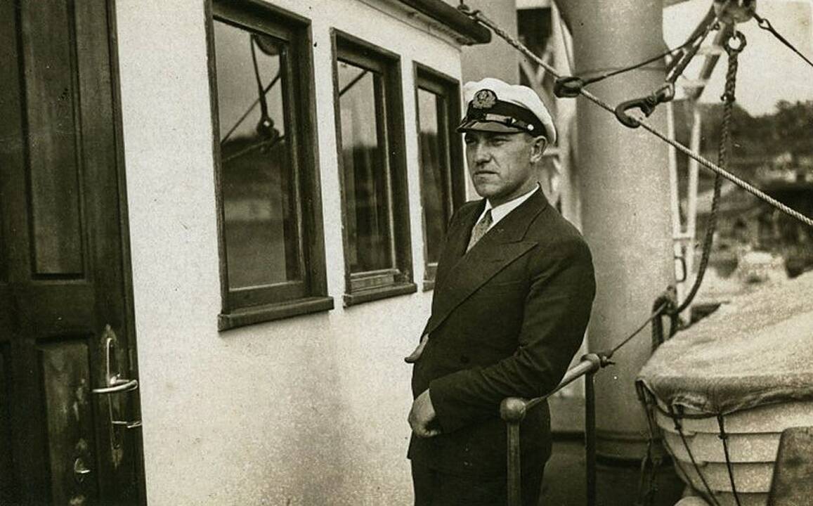 Veikla: Lietuvos jūrininkų sąjungos užsienyje valdybos nariai M. Slabšys, R. Vilčinskas-Vilkas ir A. Milaševičius Niujorke, 1954 m.