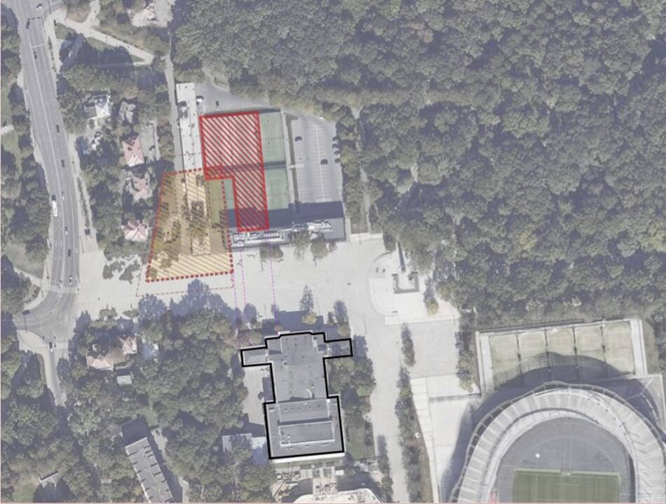 Neišliko: istorinių teniso kortų vieta jau seniai užstatyta.