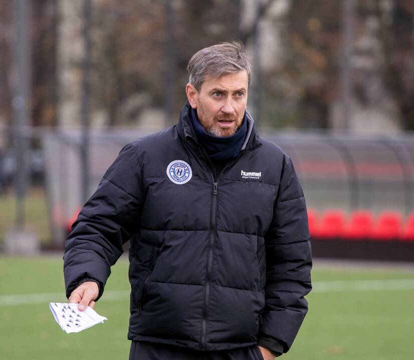 Anot „Kauno Žalgirio“ futbolo klubo direktoriaus M. Kalniečio, minimalus G. Stahlio (dešinėje) treniruojamos komandos tikslas – sugrįžti į A lygos prizininkų trejetą