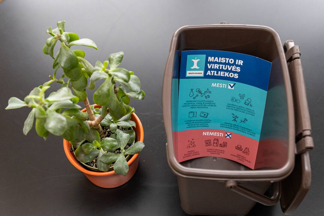 Vieta: daugiabučių namų gyventojai kibirėlius, skirtus maisto ir virtuvės atliekoms rinkti namuose, nuo šio mėnesio turės patys pasiimti iš Neveronių seniūnijos.