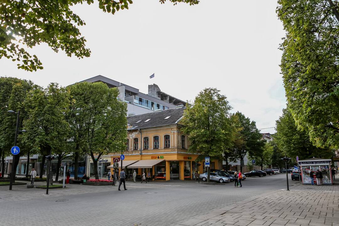 Ant viešbučio "Britanika" iškelta pilka vėliava