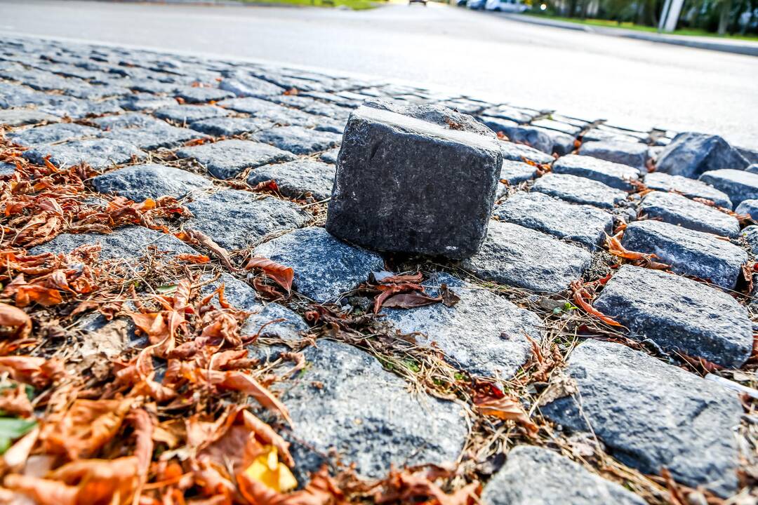 Radvilėnų plento žiede vėl ištrupėjo plytelės