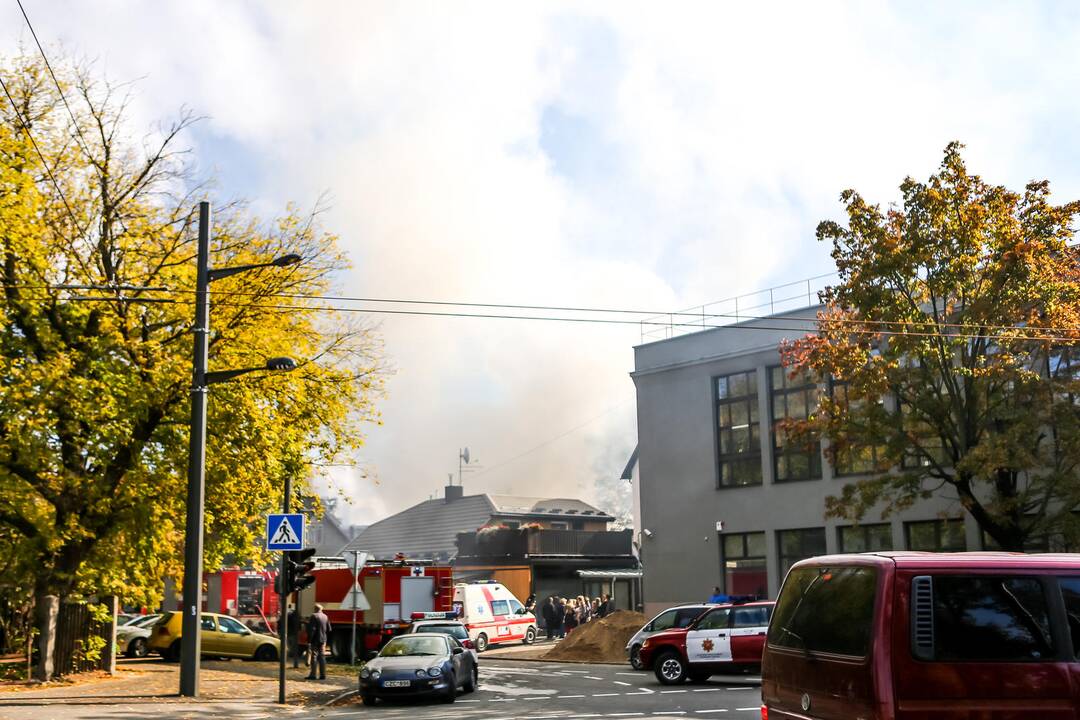 Žaliakalnyje supleškėjo mediniai sandėliai