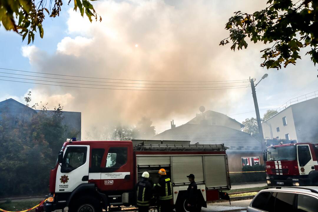 Žaliakalnyje supleškėjo mediniai sandėliai