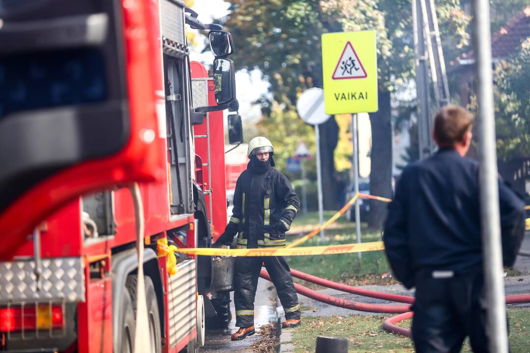 Žaliakalnyje supleškėjo mediniai sandėliai