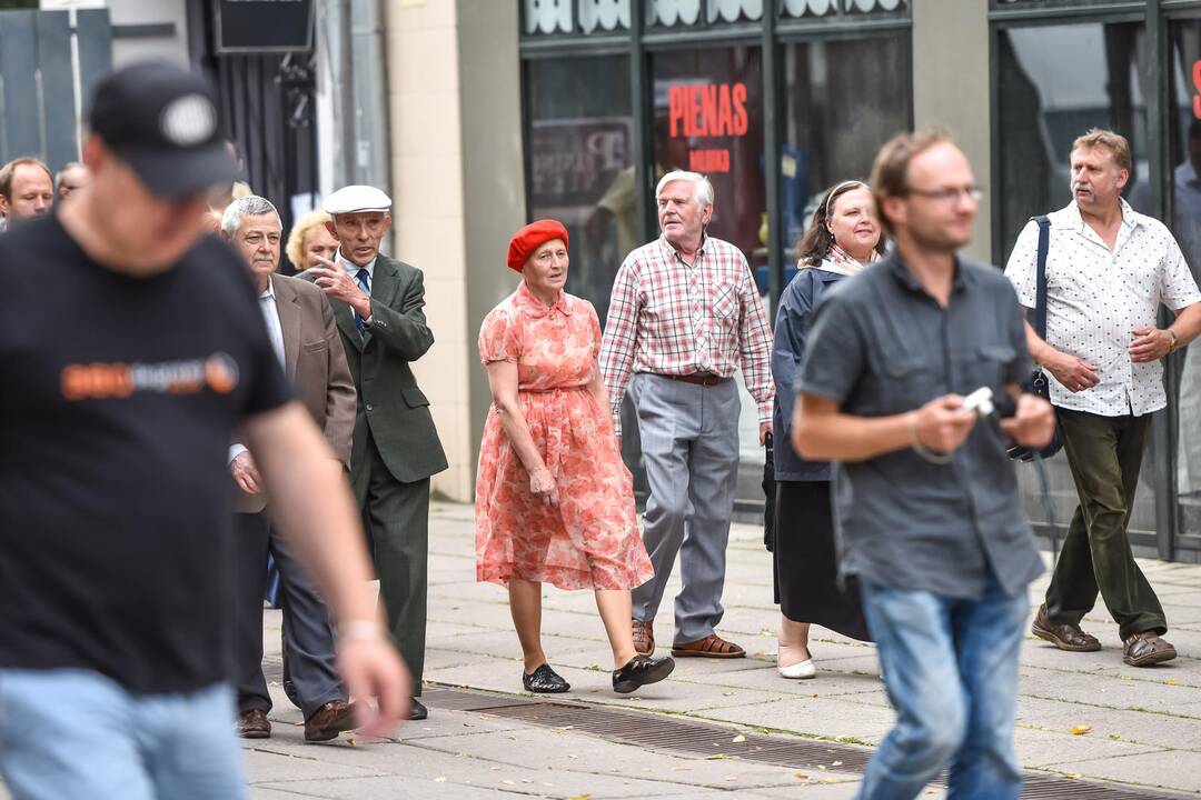 Filmo "Emilija" filmavimas Laisvės alėjoje