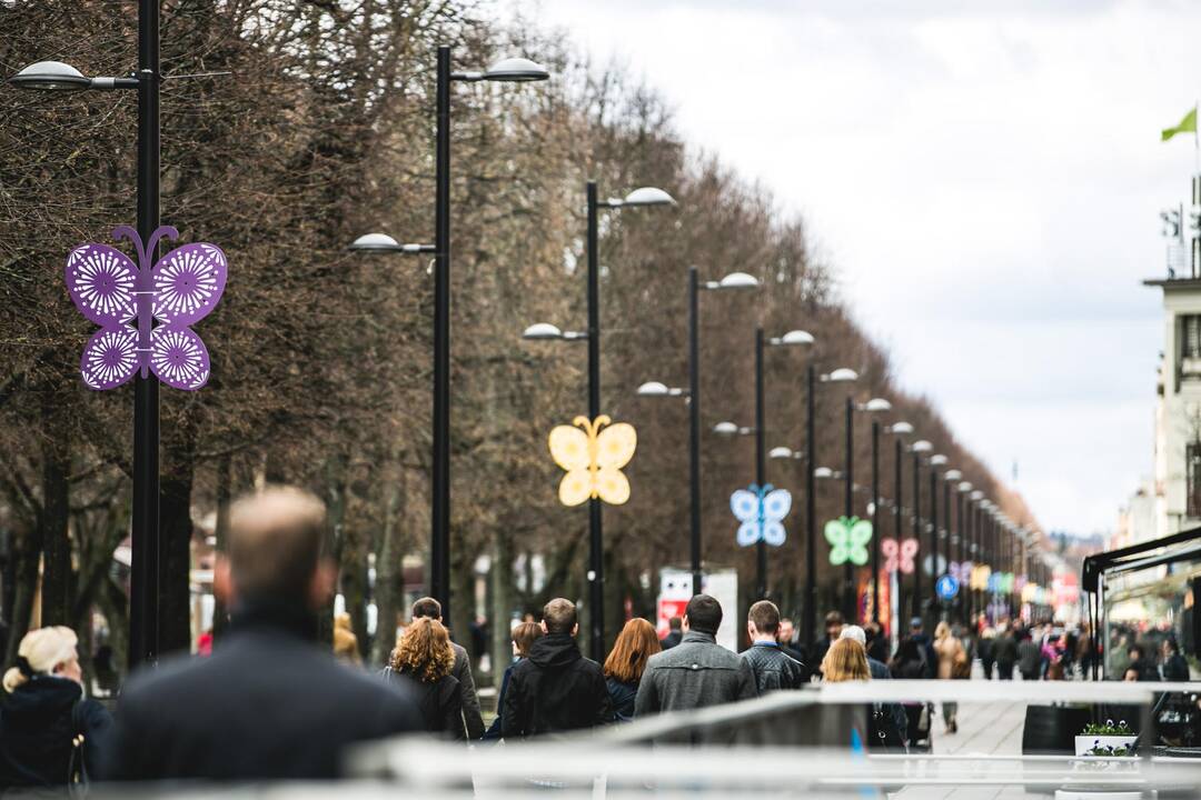 Velykų dekoracijos Laisvės alėjoje