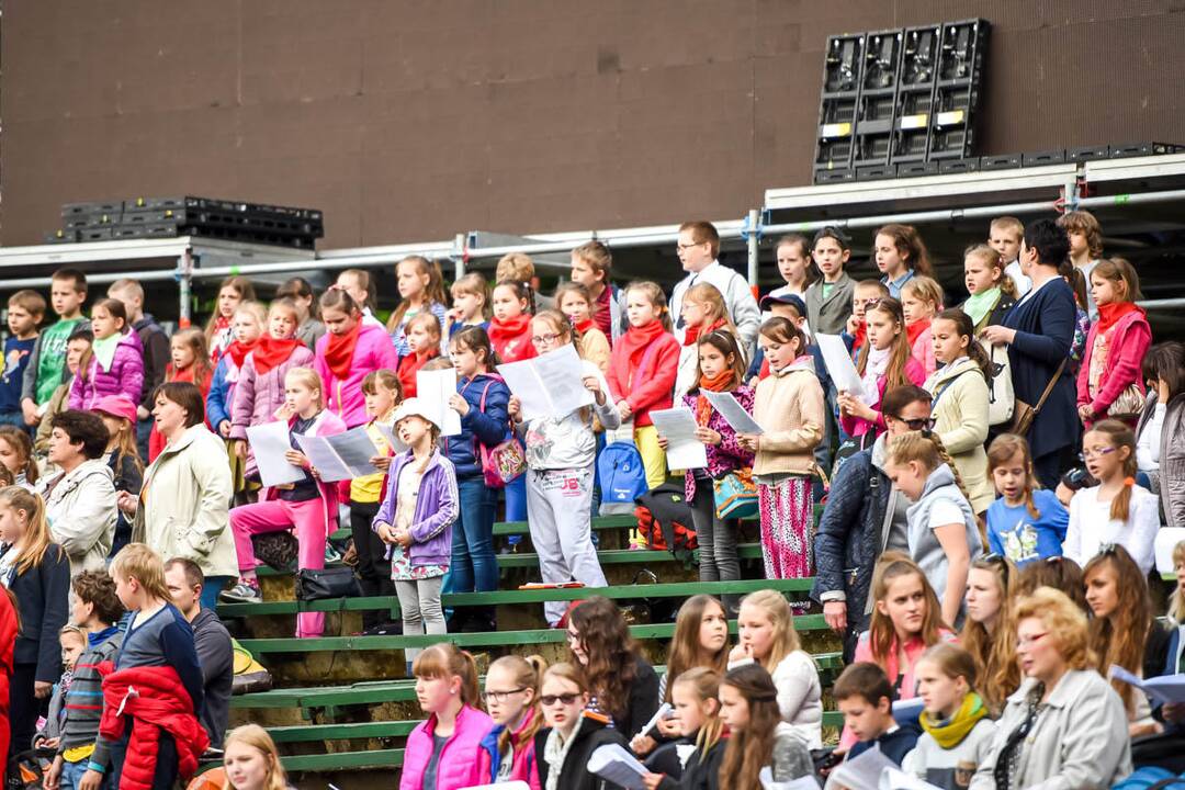 Kauno moksleivių dainų ir šokių šventės repeticija