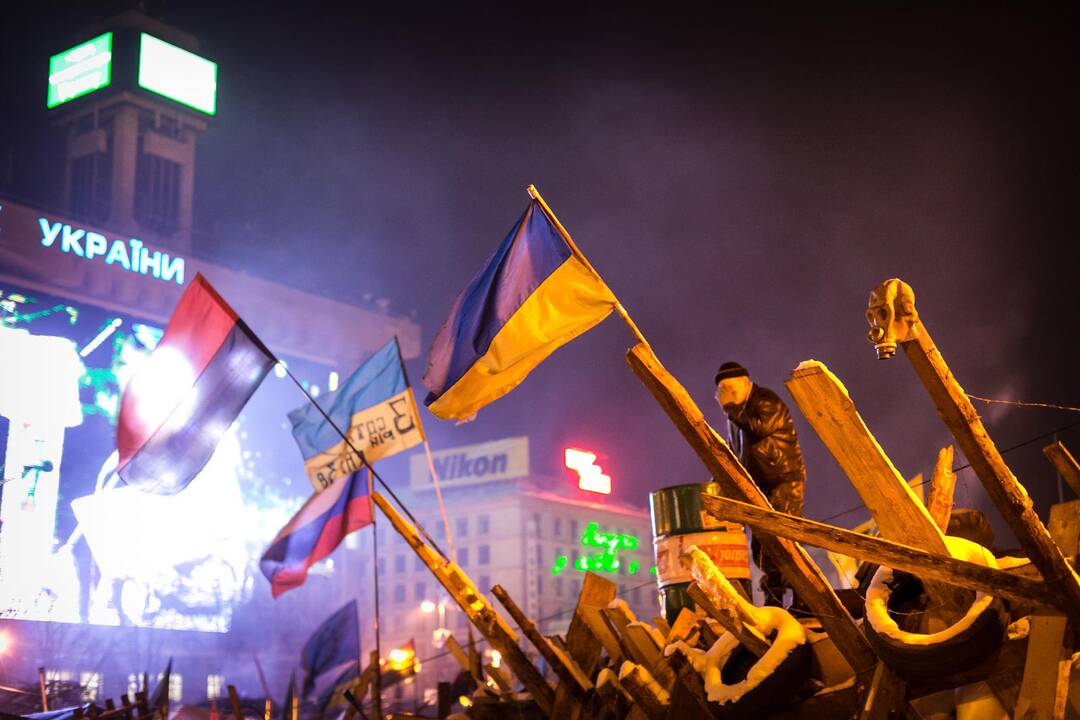 Maidane plevėsuoja ir Lietuvos trispalvė