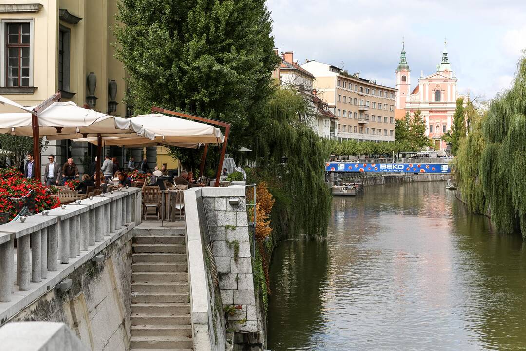 Į siauras Liublianos senamiesčio gatveles krepšinis neprasibrovė