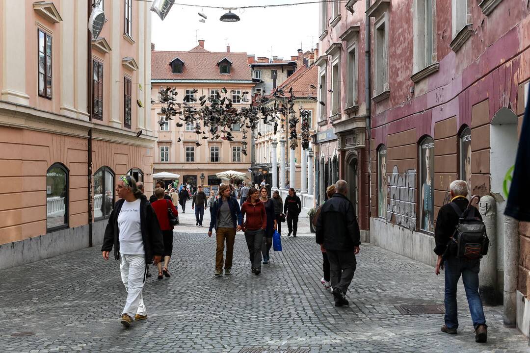 Į siauras Liublianos senamiesčio gatveles krepšinis neprasibrovė