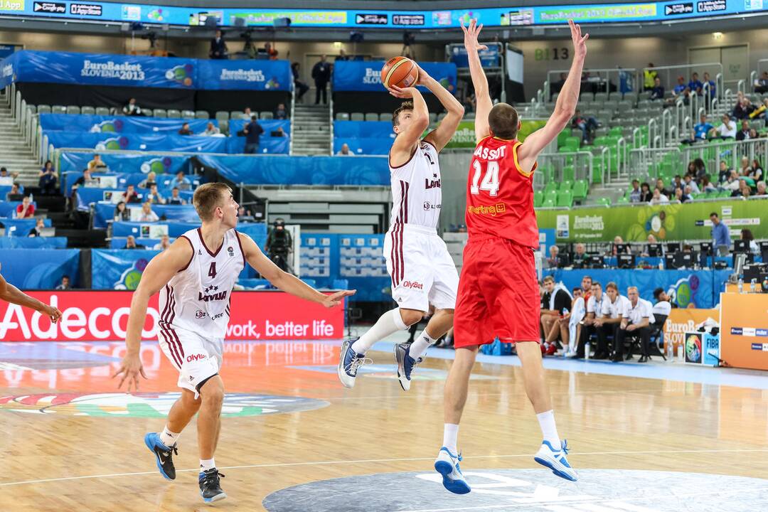 "Eurobasket": Latvija - Belgija 