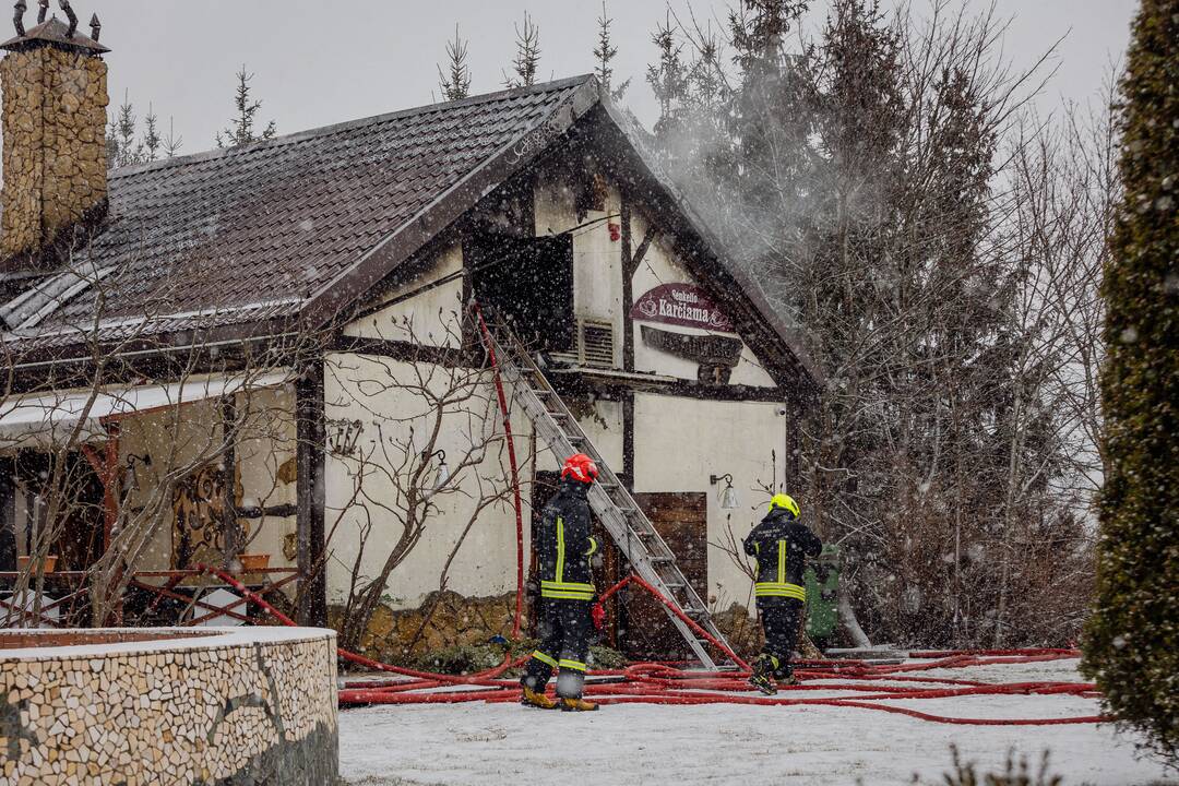 Trakuose – kavinės „Senkelio karčiama“ gaisras