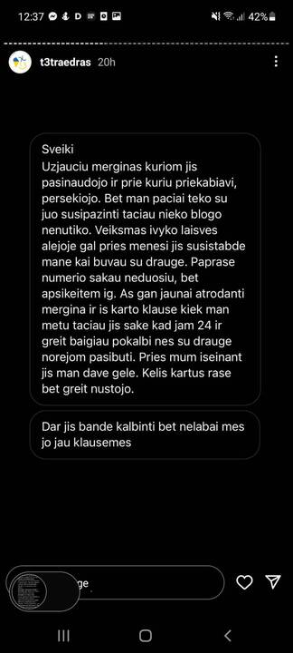 Situacija: su vienu vaikinu susidūrusios merginos prabilo apie traumuojančias seksualines patirtis.