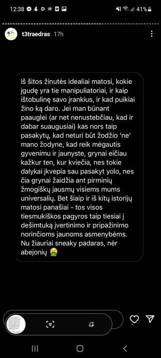 Situacija: su vienu vaikinu susidūrusios merginos prabilo apie traumuojančias seksualines patirtis.