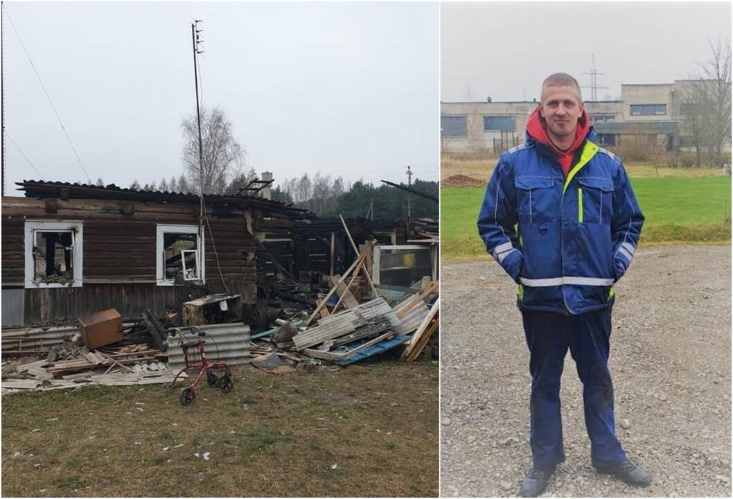 Didvyriškas poelgis: užsidegus namui, jaunuolis iš mirties gniaužtų išplėšė kaimyną