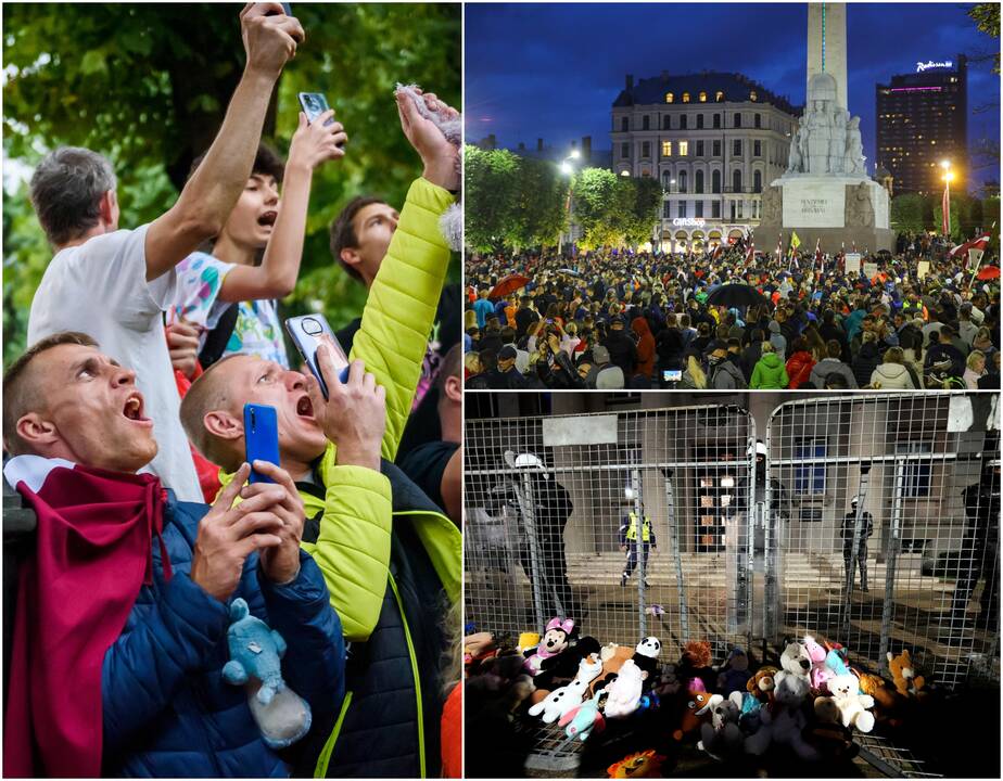 Prie vyriausybės Latvijoje – pasipiktinusių antivakserių minia: kas bendro su Lietuva?