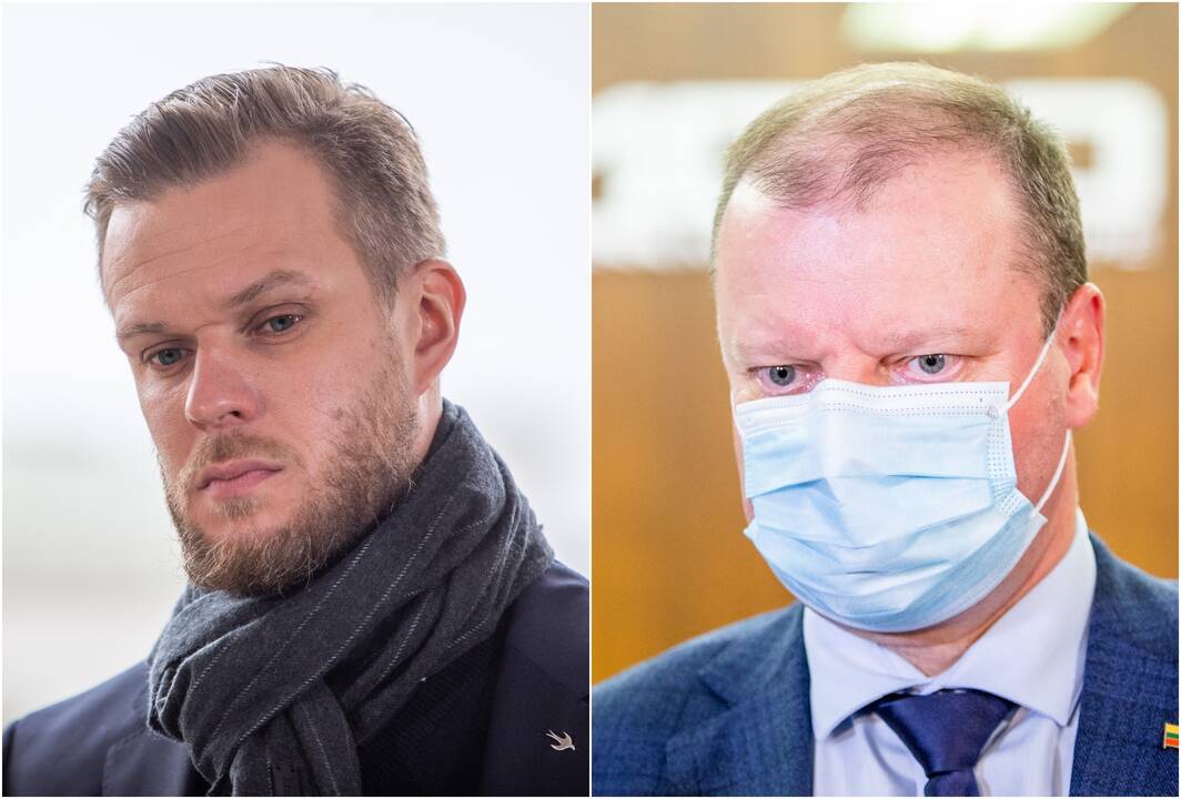 Gabrielius Landsbergis (kairėje), Saulius Skvernelis (dešinėje)