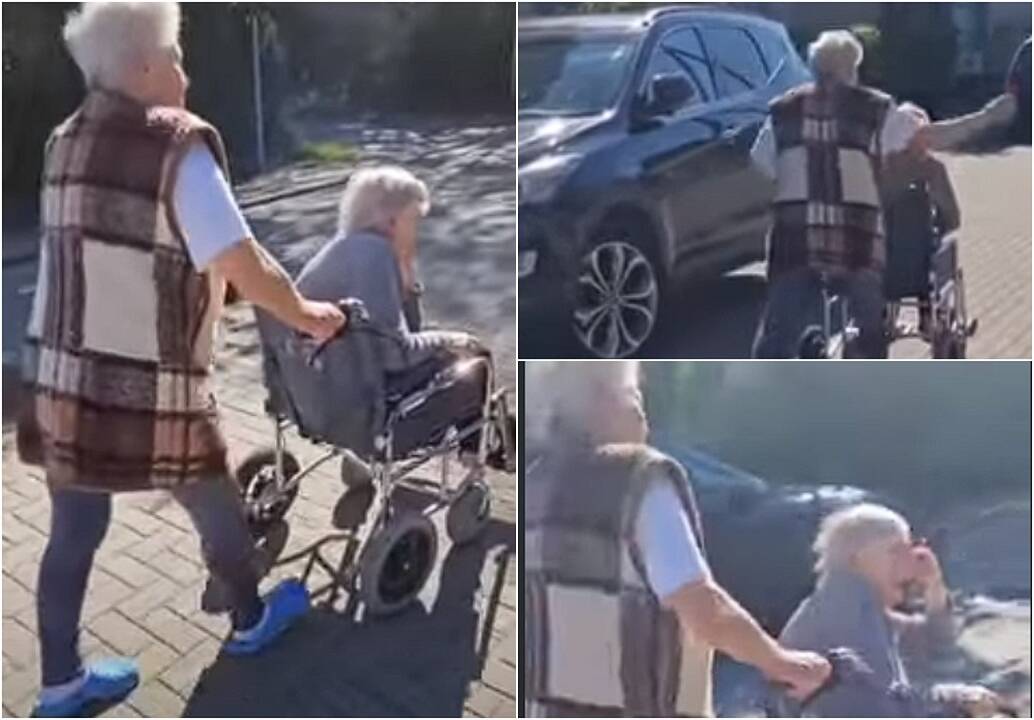 Siaubas: gatvėje moteris talžė neįgalią senolę