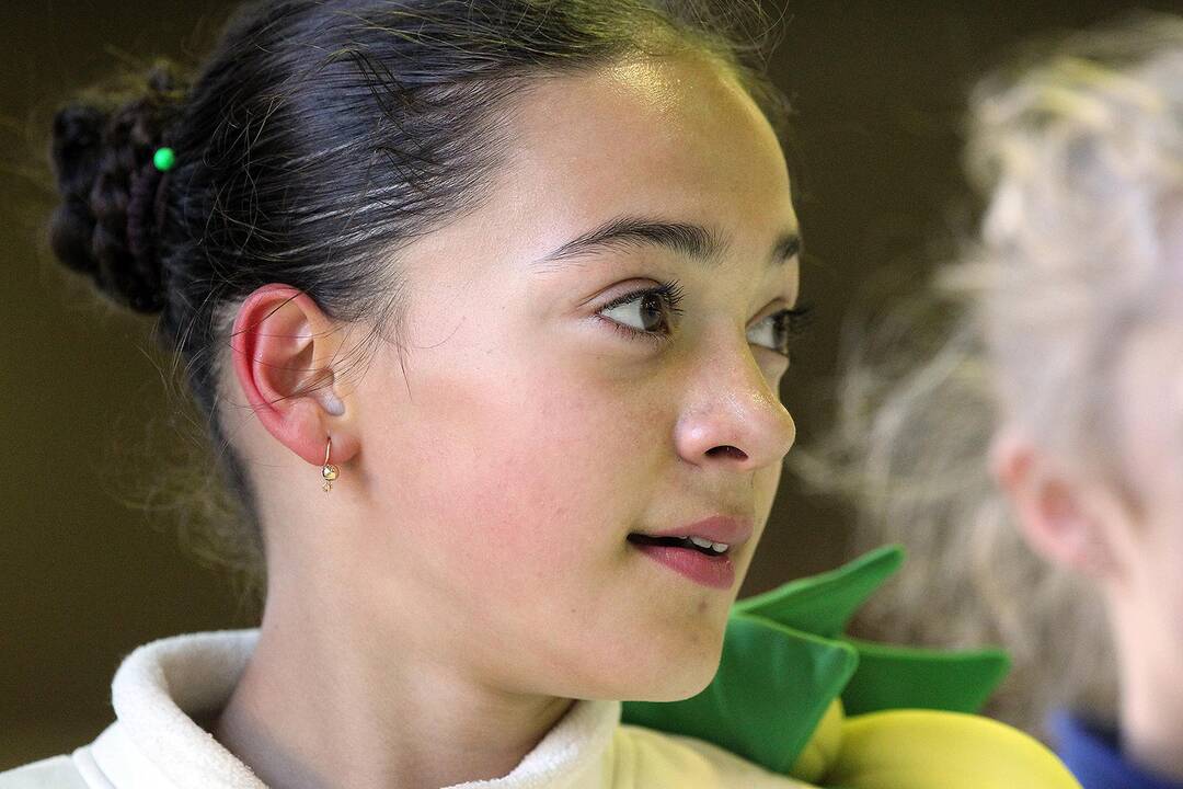 Čiuožėjų spaudos konferencija ant ledo