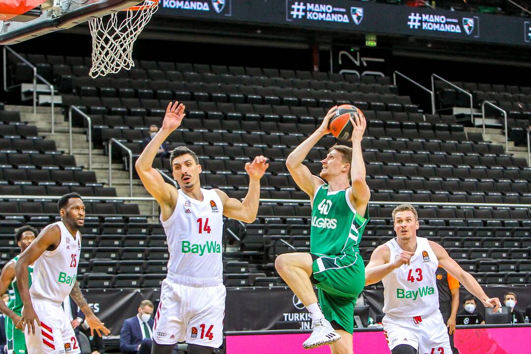 Eurolyga: „Žalgiris“ – „Bayern“ 74:73