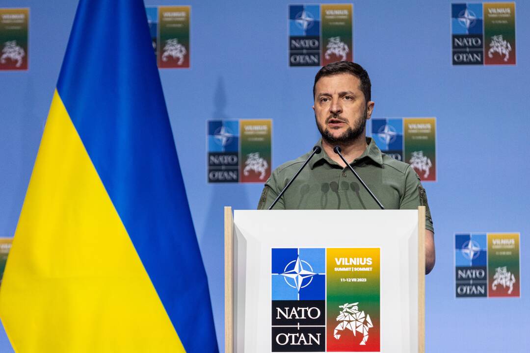 V. Zelenskio spaudos konferencija NATO viršūnių susitikime Vilniuje