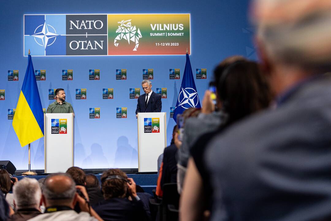 V. Zelenskio spaudos konferencija NATO viršūnių susitikime Vilniuje