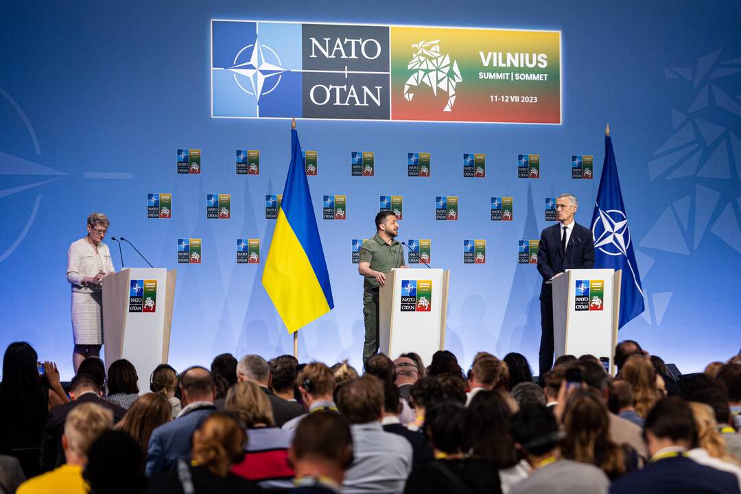 V. Zelenskio spaudos konferencija NATO viršūnių susitikime Vilniuje