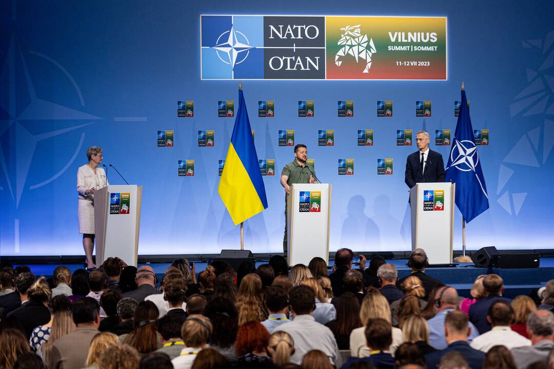 V. Zelenskio spaudos konferencija NATO viršūnių susitikime Vilniuje