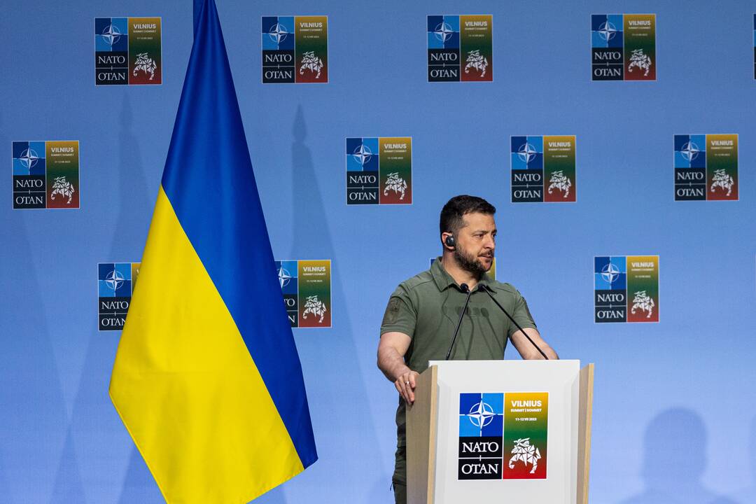 V. Zelenskio spaudos konferencija NATO viršūnių susitikime Vilniuje
