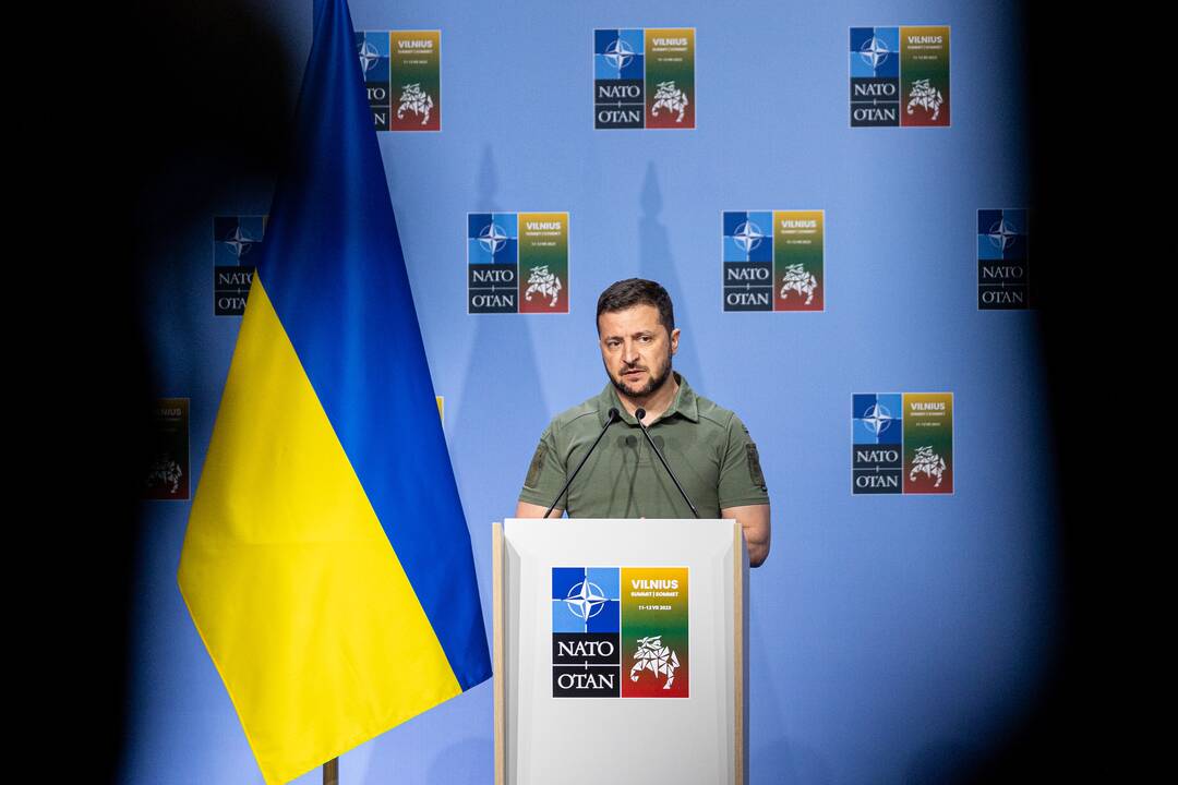V. Zelenskio spaudos konferencija NATO viršūnių susitikime Vilniuje