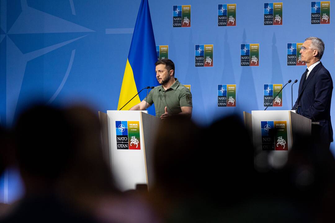 V. Zelenskio spaudos konferencija NATO viršūnių susitikime Vilniuje