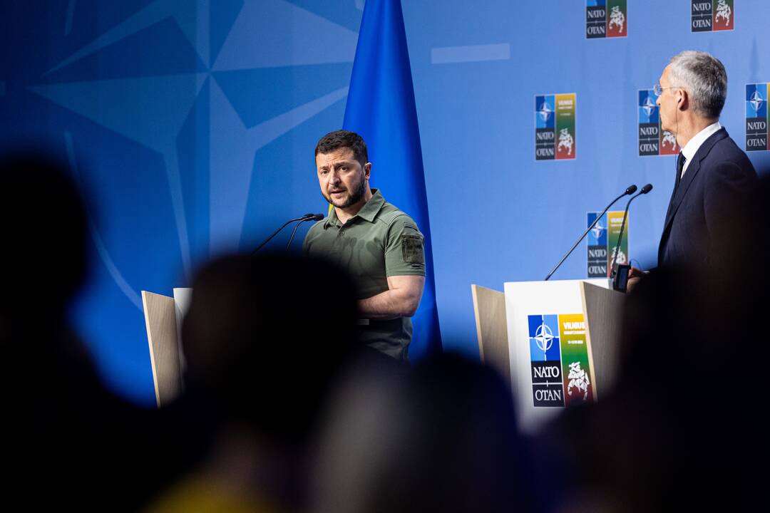 V. Zelenskio spaudos konferencija NATO viršūnių susitikime Vilniuje
