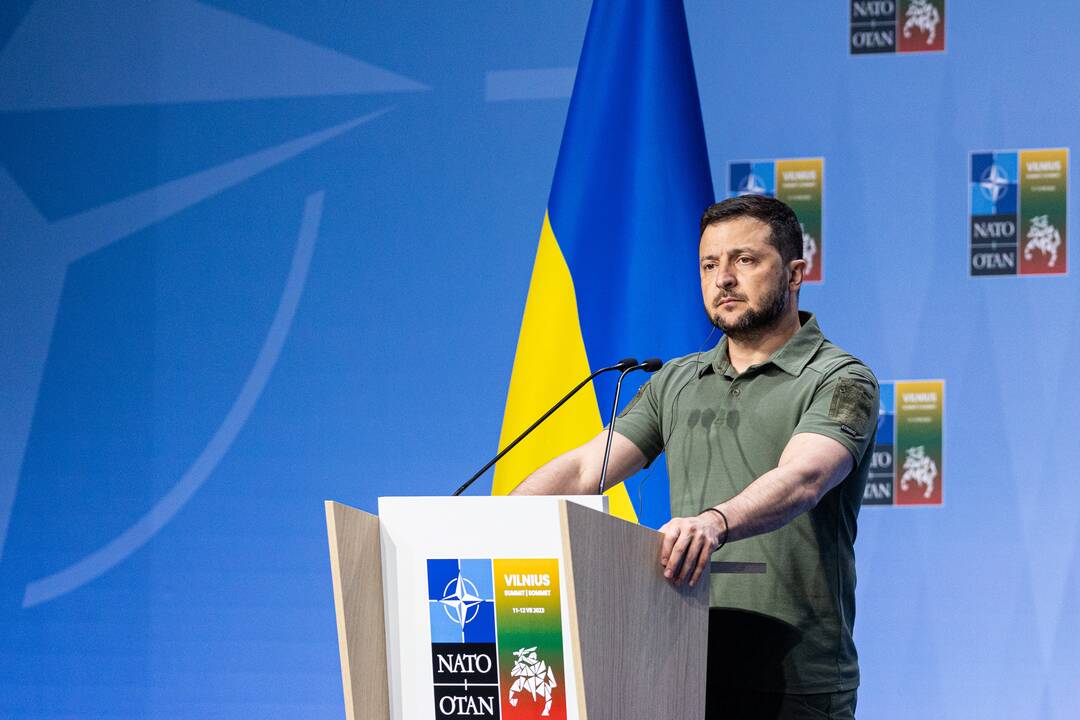 V. Zelenskio spaudos konferencija NATO viršūnių susitikime Vilniuje