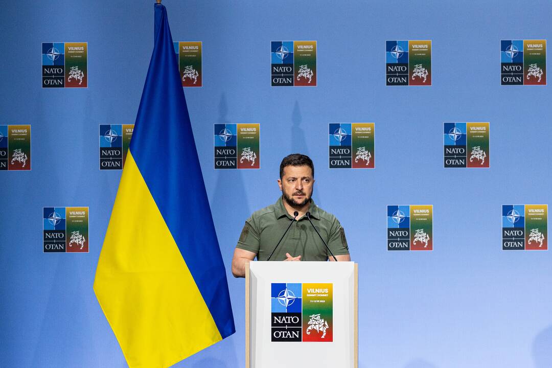 V. Zelenskio spaudos konferencija NATO viršūnių susitikime Vilniuje