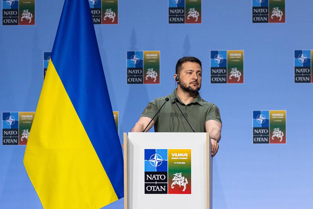 V. Zelenskio spaudos konferencija NATO viršūnių susitikime Vilniuje
