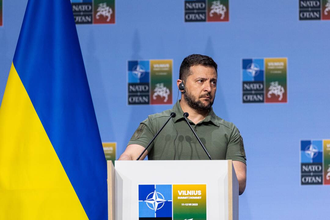 V. Zelenskio spaudos konferencija NATO viršūnių susitikime Vilniuje